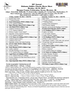 Alabama Jubilee Class Sheet - Oct 18-19, 2013